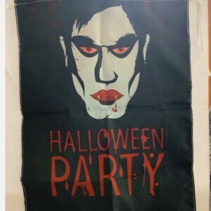 Halloween Party Vampire, Dracula Double-Sided Garden Flag 17.25" x 11.5"